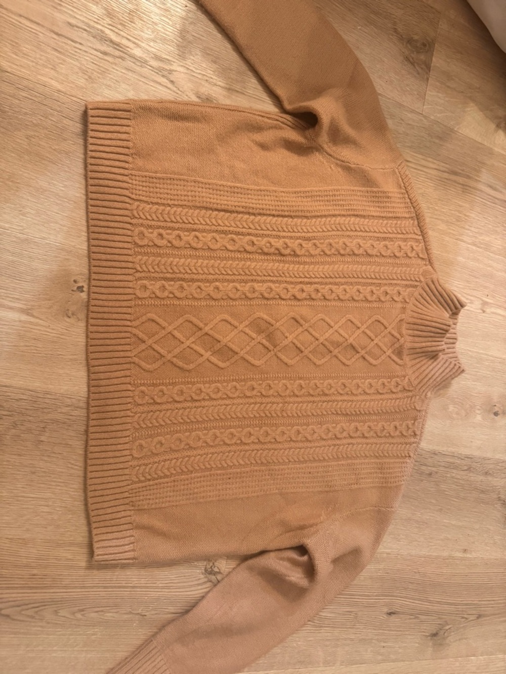 LOFT Ribbed Mock Neck Sweater in Camel Brown